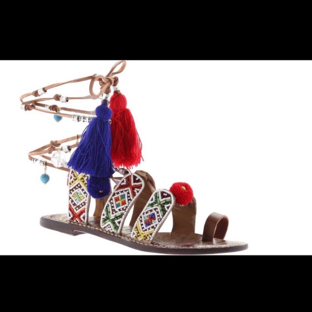 New with tags! Sam Edelman wrap beaded sandals!